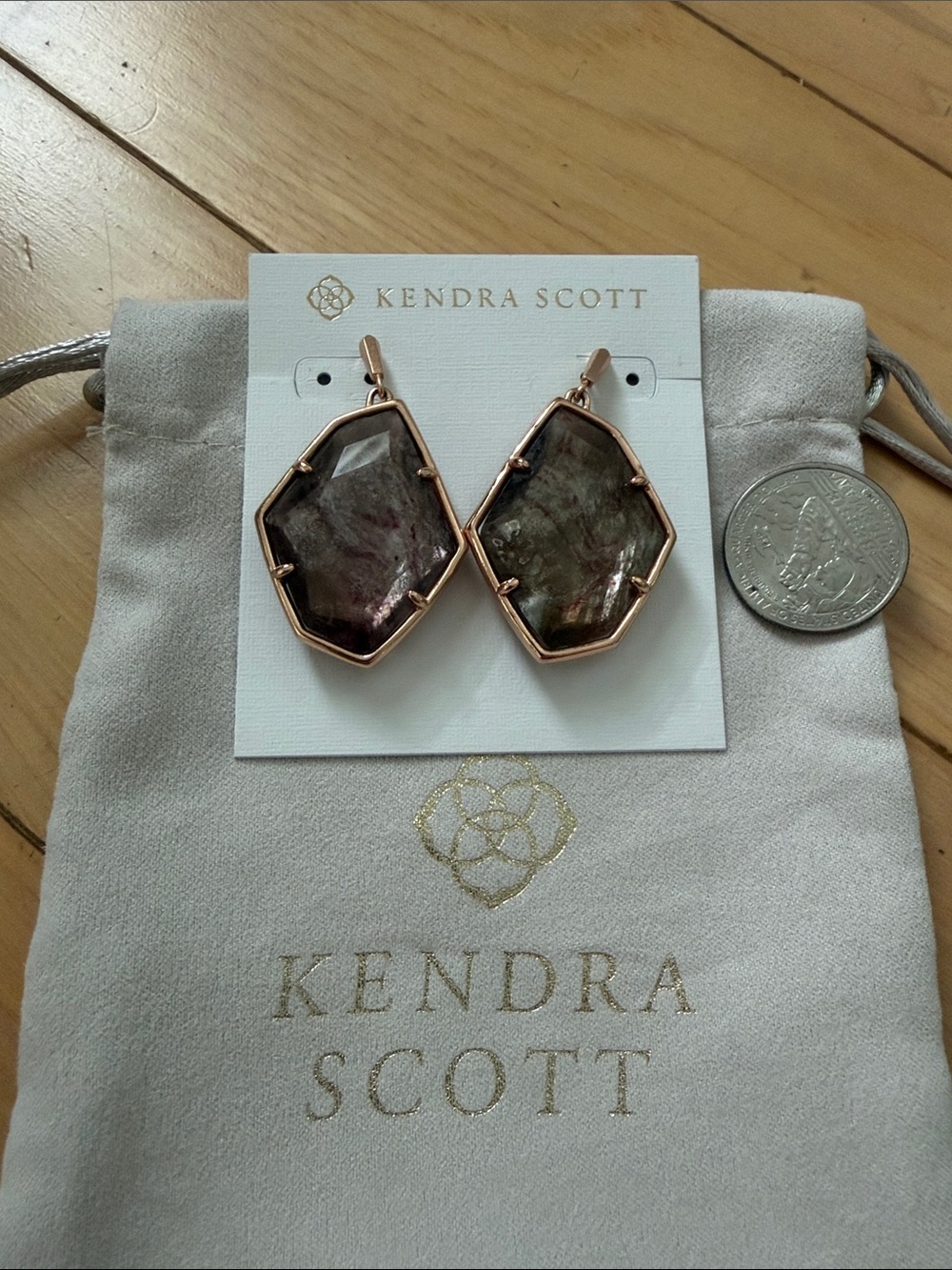 Kendra Scott Rose Gold Brown Elle Drop Earrings
